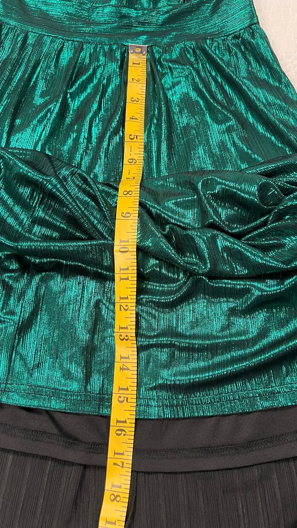 Sugarlips Liquid Satin Emerald Green Metallic Maxi Dress - Image 13