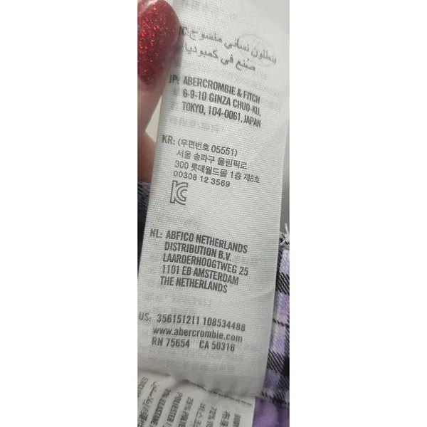 Hollister Ultra High-Rise Plaid Check Pattern Stretch Pants Purple Gray‎ XS - Image 5