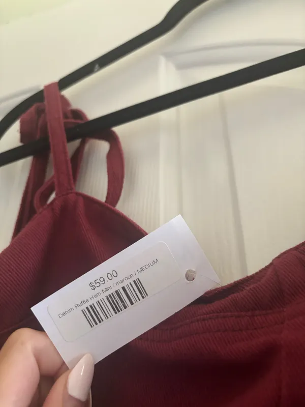 Maroon Mini Dress Red Size M - Image 2