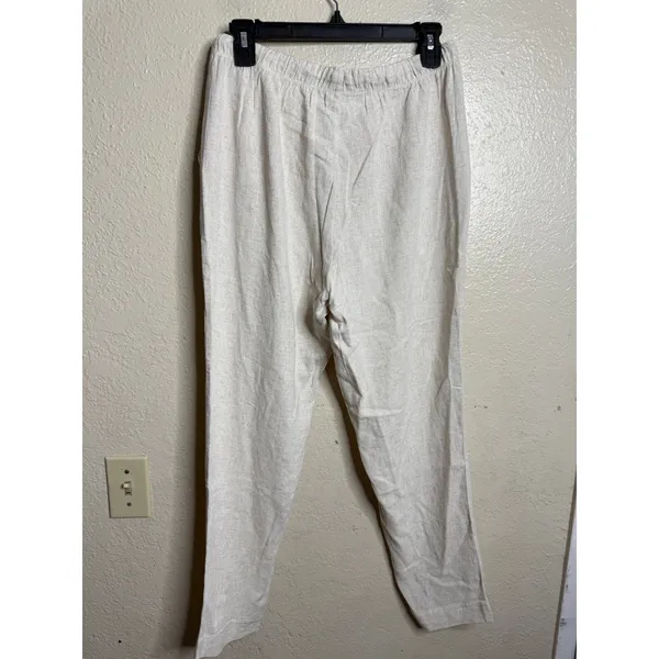 Barefoot Dreams Linen Blend Blouse & Pants Set size S NWT He Bisque - Image 12