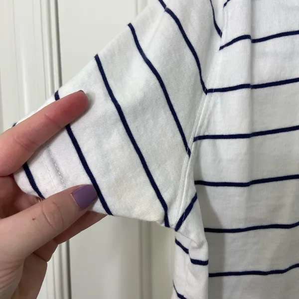 Chelsea Cambell‎ women’s white navy striped shirt sleeve tshirt top XL - Image 2