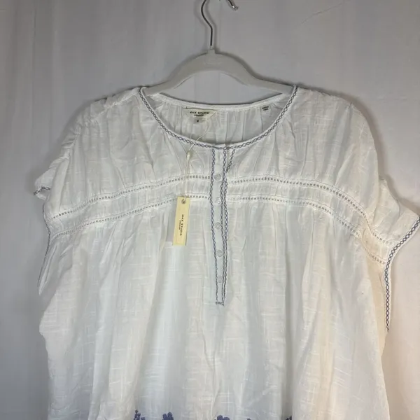 Max Studio London White Floral Sleeveless Top Size Medium NWT - Image 4
