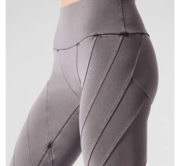 Alo yoga washed alosoft high waist grey wash sunray legging XS - Image 6