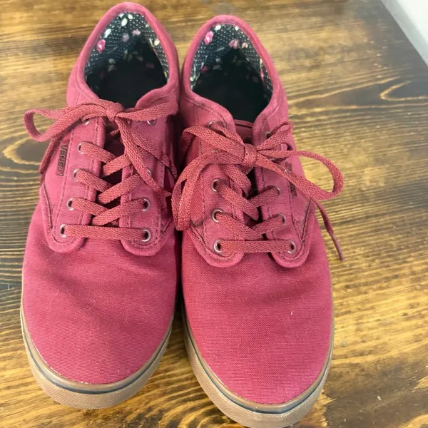 Vans Burgundy Sneakers‎ Size 8 - Image 3