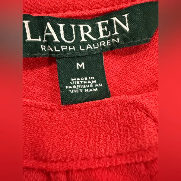 Ralph Lauren Red Long-Sleeve Shift Blouse - Image 6
