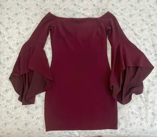 Windsor Elegant Burgundy Dress - Image 5