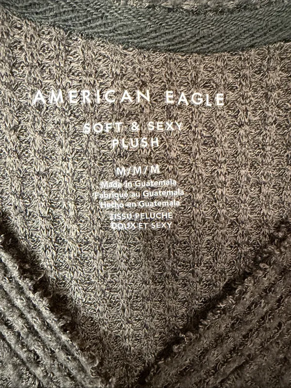 American Eagle Outfitters Soft & Sexy waffle henley top olive green oversized M - Image 6