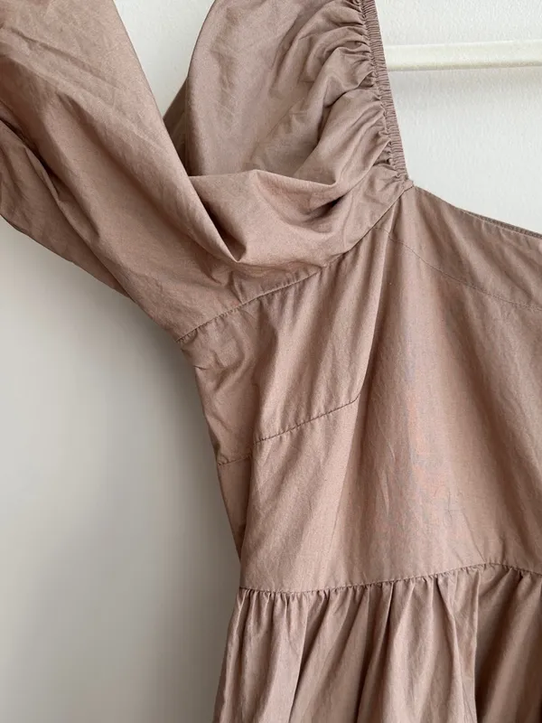 American Eagle Outfitters Brown Mini Puff Sleeve Dress, Size Medium, NWT - Image 8