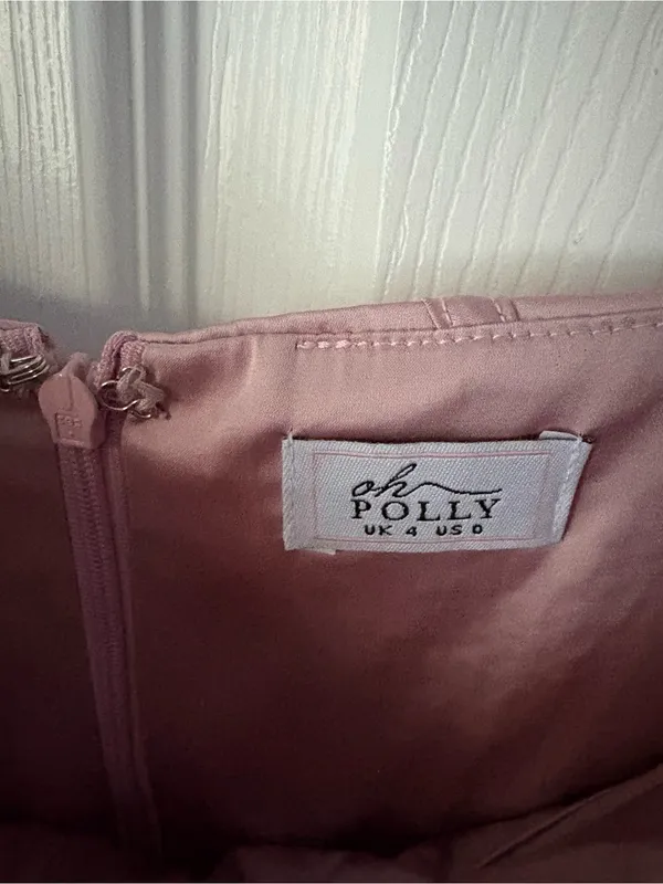 Oh Polly Moonstruck satin mini dress corset-style bodice rhinestone women size 0 - Image 4