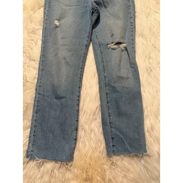 Madewell Women's Sz 26 Petite The Perfect Vintage Jean Light Wash Distressed Raw - Image 4