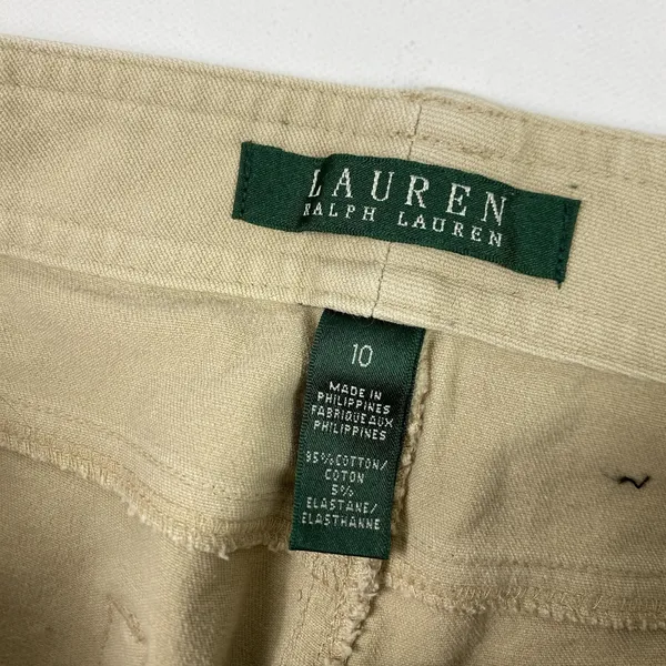 Lauren Ralph Lauren Pants Womens 10 Khaki Beige Stretch Twill Straight Leg Jeans - Image 8