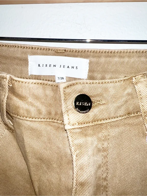 Risen Love You A Latte Mocha High Rise Cargo Wide Leg Jeans New - Image 6