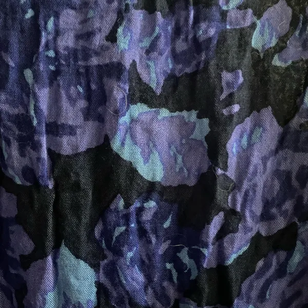 Womens Semi Sheer Scarf Black & Blue Floral Print 65x25 65” Long 25” Wide - Image 4