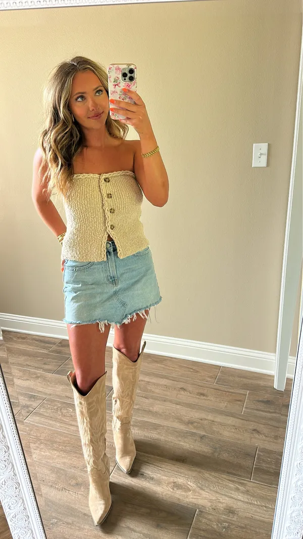 Strapless Top Tan Size M - Image 2