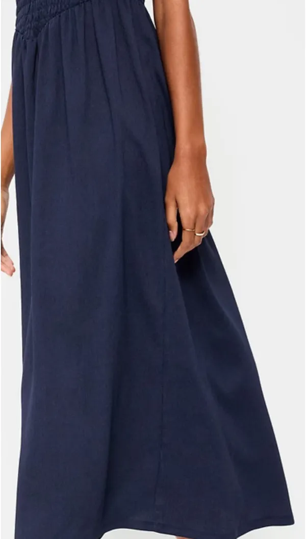 Old Navy Fit & Flare Lightweight Smocked-Bodice Midi Dress - Image 4