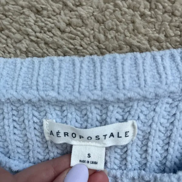 Aeropostale Sky Blue Crew Neck Sweater - Image 4
