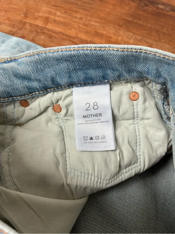Mother The Ditcher Crop Color-block Denim Jeans, Pre-Party, Size 28 - Image 13