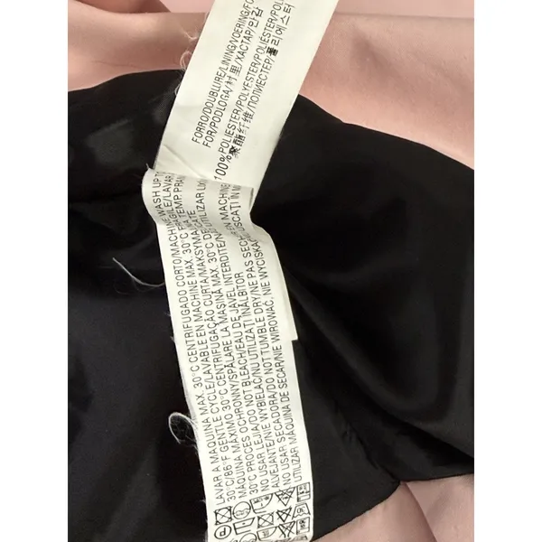 Zara Women’s Pink Cropped Moto Jacket Asymmetric Zip Biker Jacket Size XS - Image 12