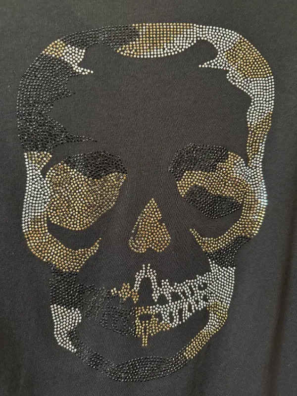 Zadig and Voltaire Tunisien Camo Skull Henley Top Size Small Rock and Roll Edgy - Image 10