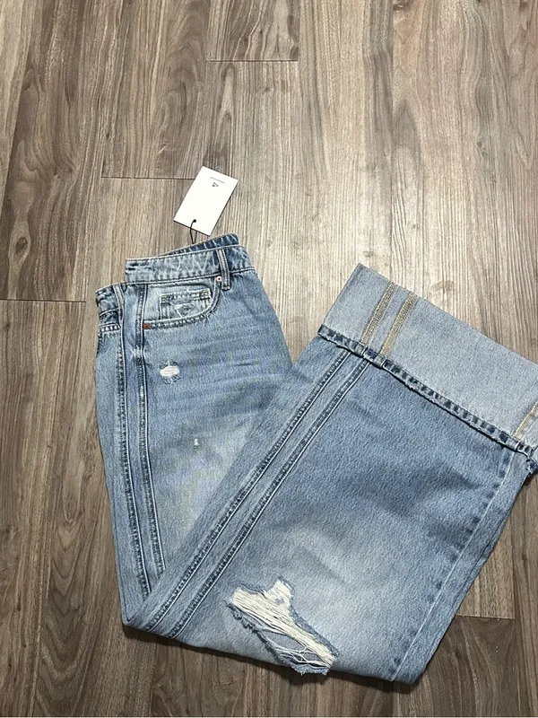Hidden Jeans High-Rise Light Blue Extra Wide Leg Distressed Jeans - Image 14