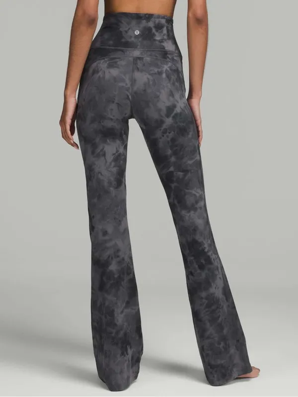 Lululemon Groove Super High Rise Flare Pants Size 6 Diamond Dye Pitch Grey GG - Image 2