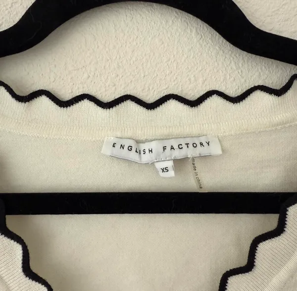 English Factory Scalloped Cardigan Sweater - Image 3