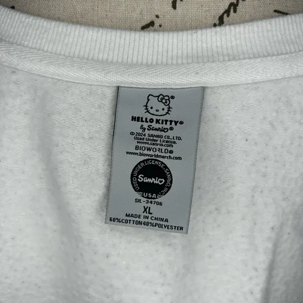 Sanrio Hello Kitty White Sweatshirt with Fruit Prints - Image 5
