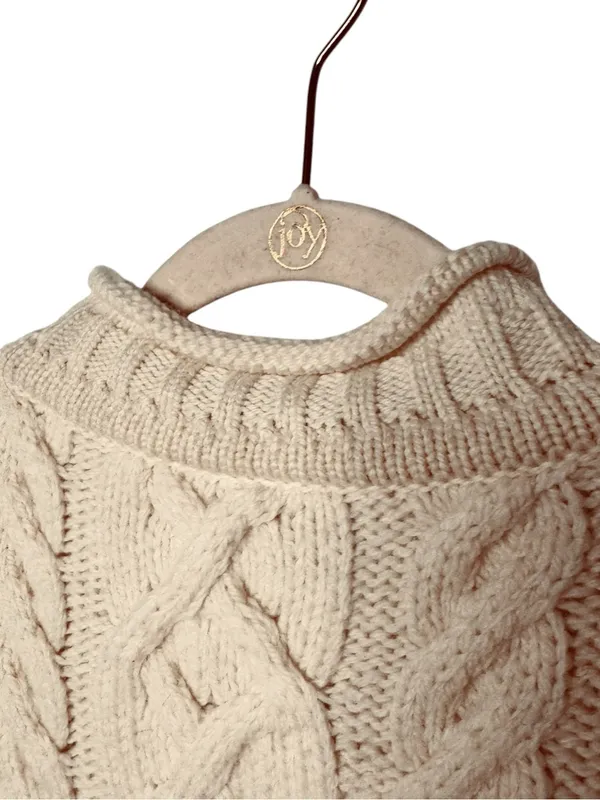 Paul James Cable Knit Sweater Cream Wool SZ S - Image 6