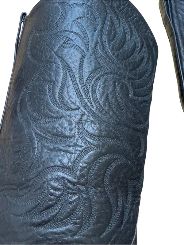 Tony Lama Black Leather Western Cowboy Boots Women’s 8 M Vintage USA Western GUC - Image 9