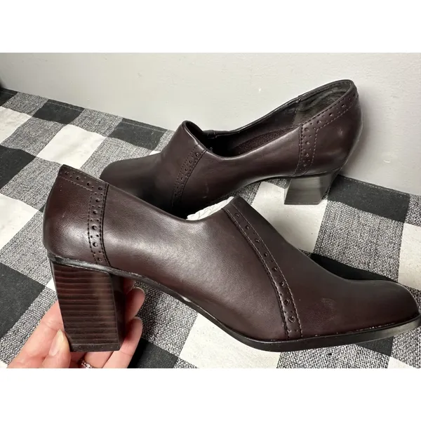 New Liz Baker Shoes Womens 8 M Slip On Pumps‎ Brown Heels Rounded Square Toe - Image 8