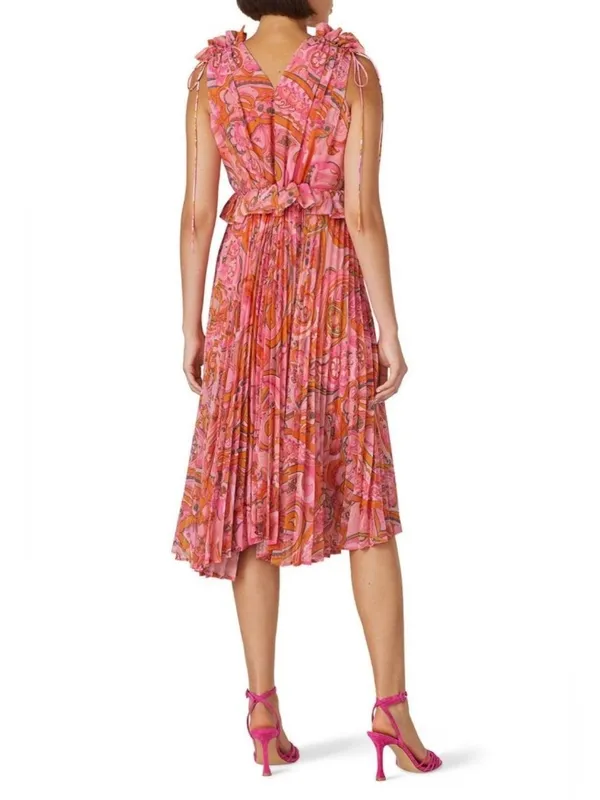 Delfi Collective Lilah Dress Size Small Floral Midi Ruffle Trim Romantic Boho - Image 12