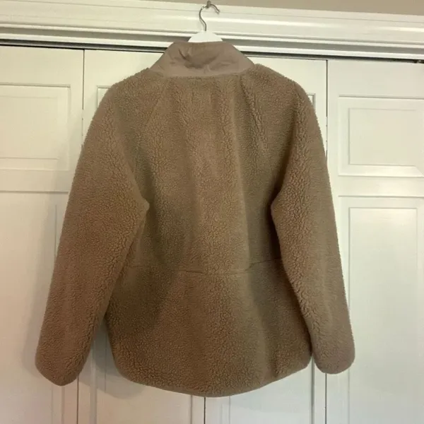 Lou & Grey Loft tan Sherpa oversized pullover fleece large - Image 5