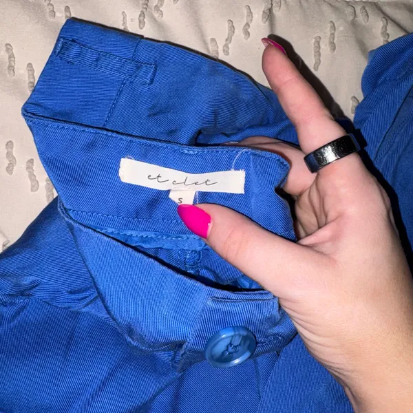 High-Rise Wide Leg Blue Trousers - Image 3