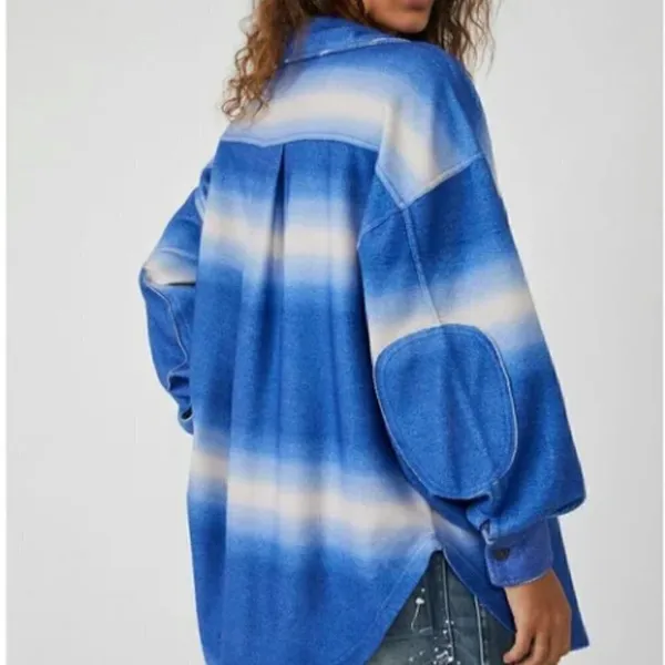 NEW Free People Printed Ruby Jacket / Deep Sea Combo Oversized‎ Shacket - Image 4