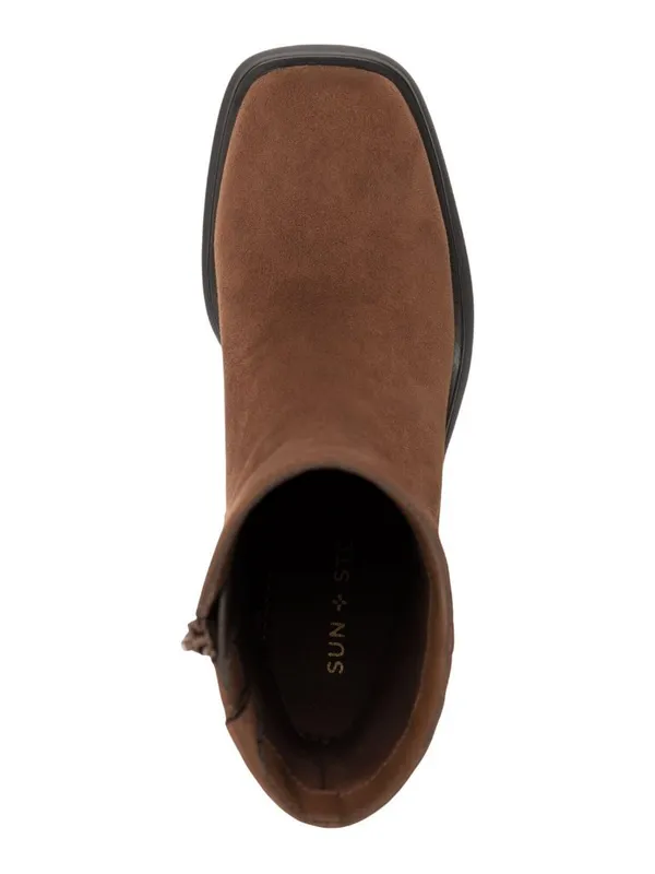 Sun + Stone Womens Tiannaa Faux Micro Suede Ankle Boots Russet Brown 9.5M - Image 10