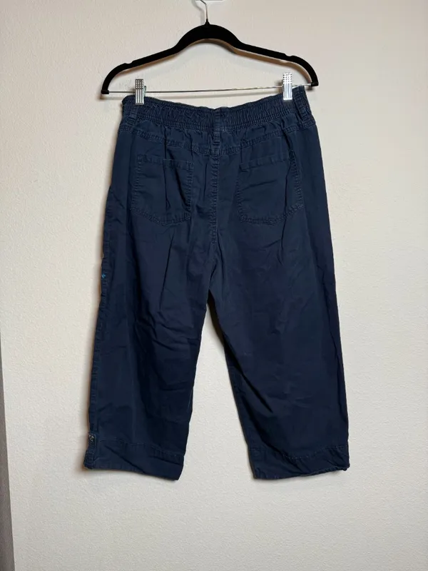 Y2K Navy Blue Cargo Carpri Pants - Image 4