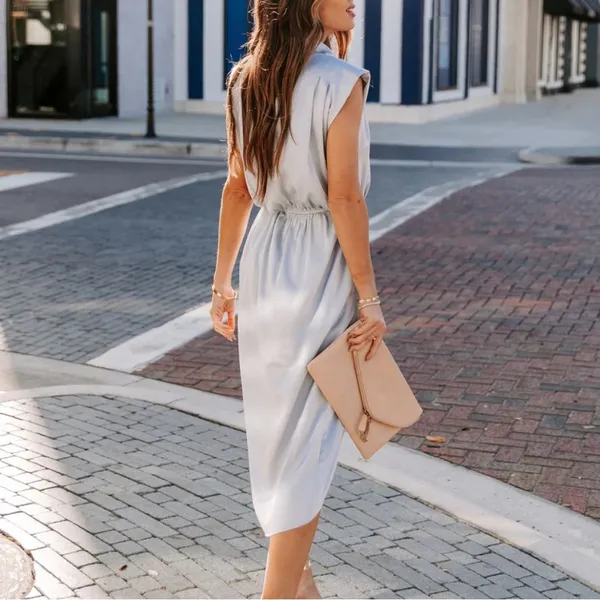 VICI | Silesia Satin Cowl Neck Dress - Image 5