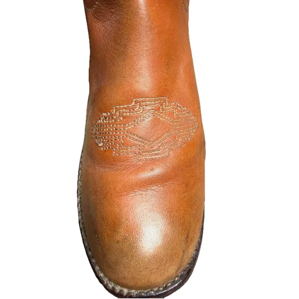 FRYE Campus Leather Boots AZTEC Embroidered Stitching Tan Women’s Size 7 - Image 9