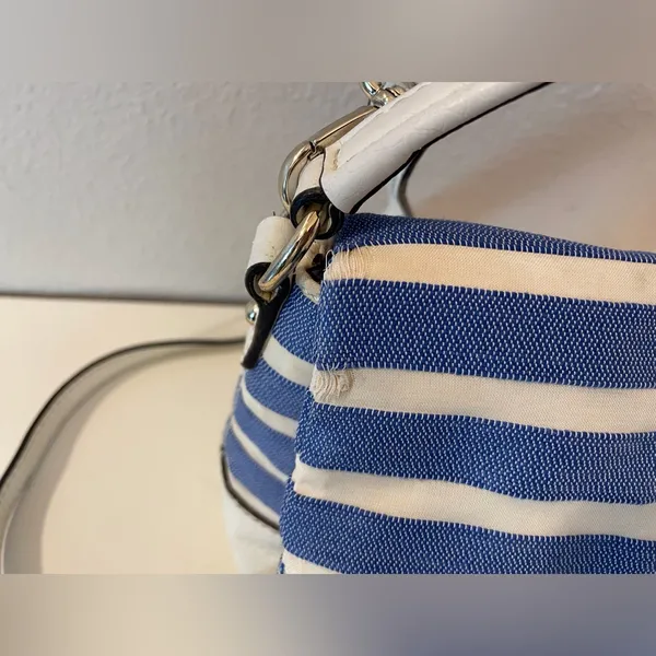 Kate Spade Maria Southport Ave Blue&White Leather‎ Crossbody Bag - Image 13