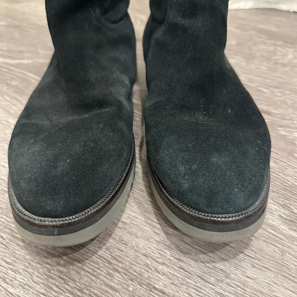 Aquatalia Paloma Black Suede Shearling Lined Snow Boots Italy‎ Apres Ski Sz 11 - Image 2