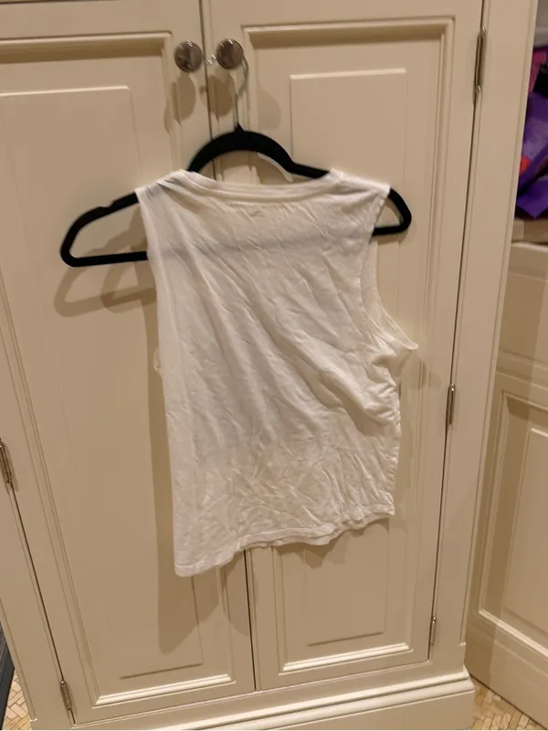 Spiritual Gangster White Graphic Muscle Tank with Pastel Tiger Print - Image 2