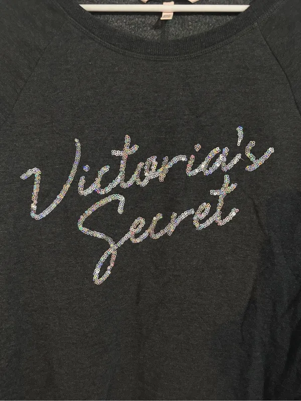 Victoria’s Secret Sequin Logo Long Sleeve Top | Size: Medium - Image 2