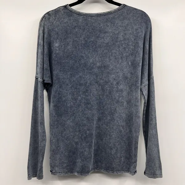Cloth & Stone Anthropologie Top Blue Knit V-Neck Dolman Long Sleeve Womens Small - Image 2