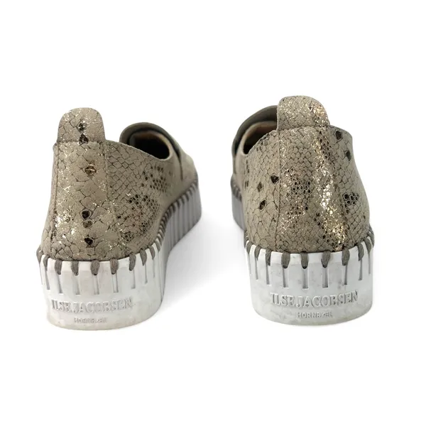 ILSE JACOBSEN | 36 / 6 | Women's Tulip 3868 Gold Snake Embossed Slip-On Sneakers - Image 6