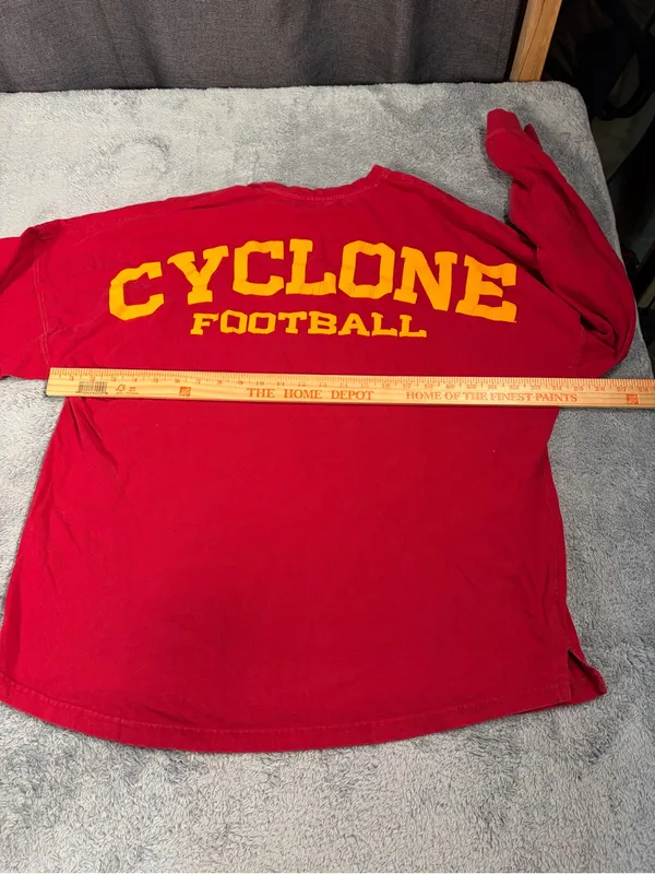 Iowa state Cyclone Football Red Long Sleeve Tee press box large - Image 8