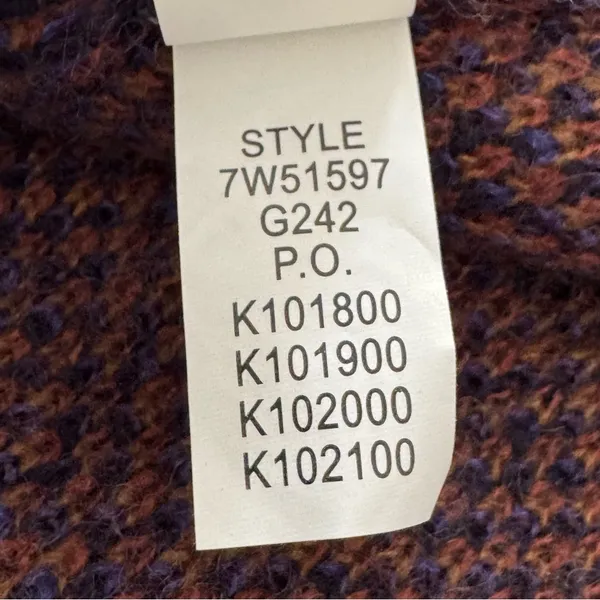 Lucky Brand Wool Blend Boho Longline lona Cardigan Brown/Navy Size Small - Image 11