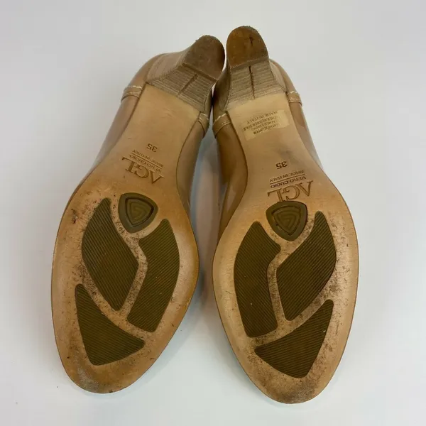 AGL Attilio Giusti Leombruni Pumps 5‎ Nude Patent Leather Heel 35 Italy - Image 12