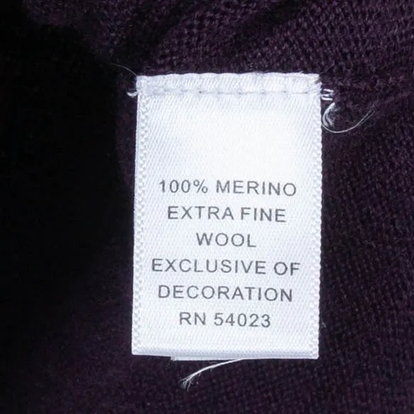 Banana Republic Merino‎ Wool Cardigan Ruffle Front Purple Fitted Sweater Size S - Image 5