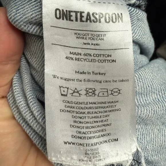 One Teaspoon Womens Smiths Low‎ Waist Wide Leg Denim Jeans Slouchy Multi Pocket - Image 13