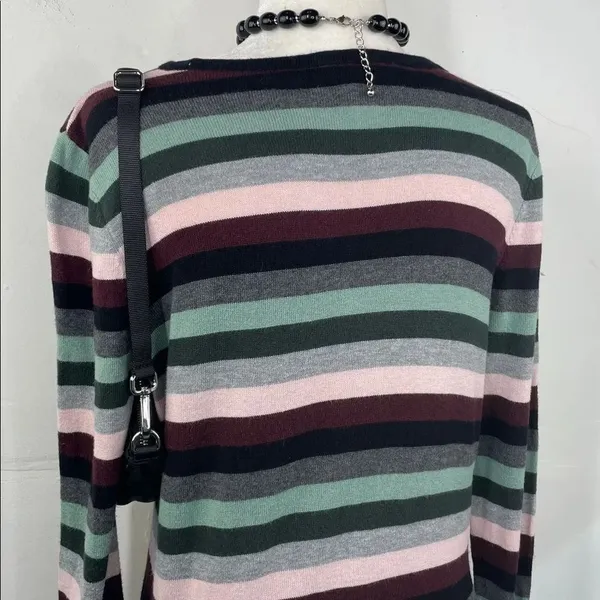 Vince Camuto Multicolor Striped Pullover Sweater size Large - Image 11